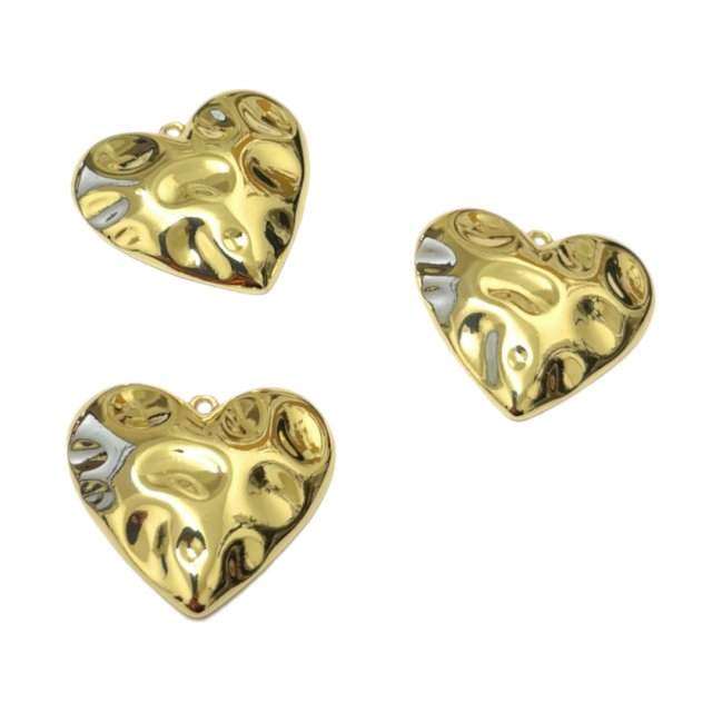 DIJE CORAZON 27X30MM - BAÑO DE ORO
