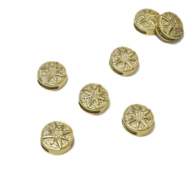 DIJE ESTRELLA MEDALLA 15MM - BAÑO DE ORO (SEPARADOR)