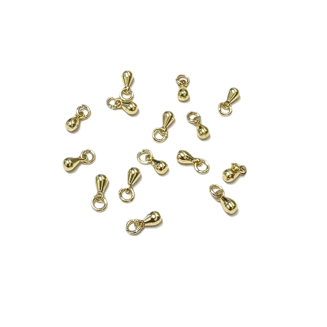 DIJE LAGRIMA - GOTA 5X3MM - BAÑO DE ORO (PARA TERMINACIONES)