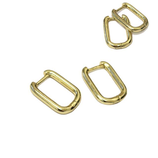 CARAVANAS ARO RECTANGULAR 18X13X3MM - BAÑO DE ORO