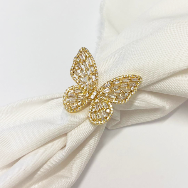 ANILLO MARIPOSA 30X32MM - BAÑO DE ORO