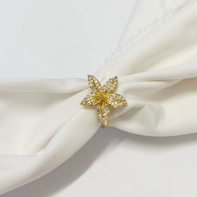 ANILLO FLOR 19MM - BAÑO DE ORO