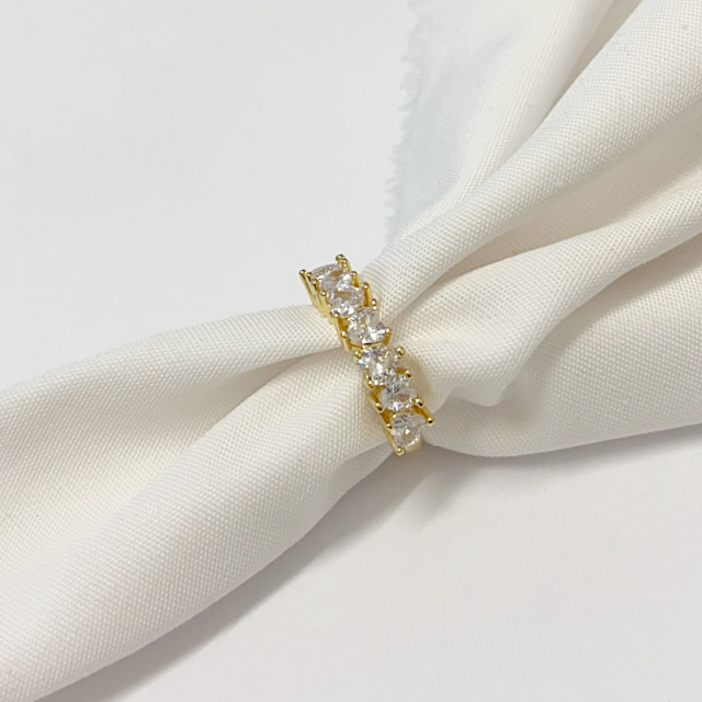 ANILLO CORAZONES 5MM - BAÑO DE ORO