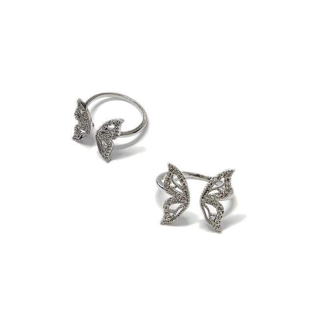 ANILLO MARIPOSA 15MM - BAÑO DE RODIO