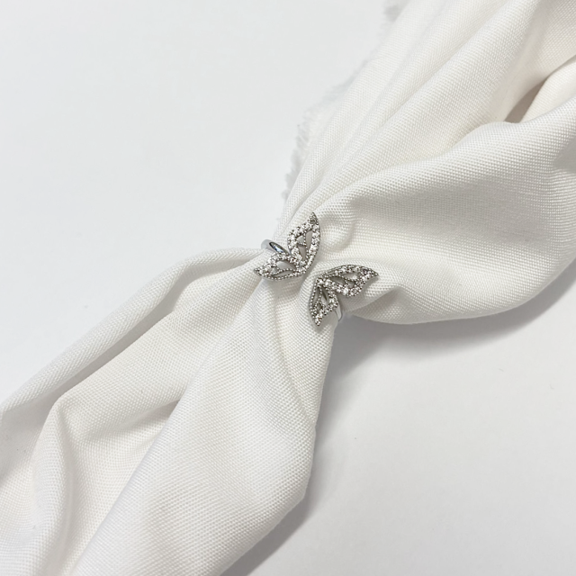 ANILLO MARIPOSA 15MM - BAÑO DE RODIO