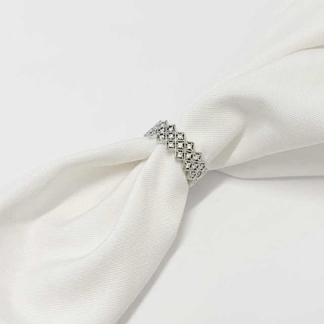 ANILLO ZIGZAG 7MM - BAÑO DE RODIO