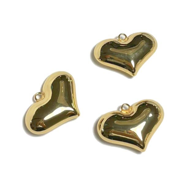 DIJE CORAZON 37X26MM GORDITO - BAÑO DE ORO