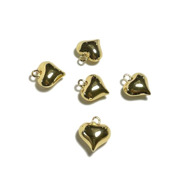 DIJE CORAZON 14X15MM GORDITO - BAÑO DE ORO