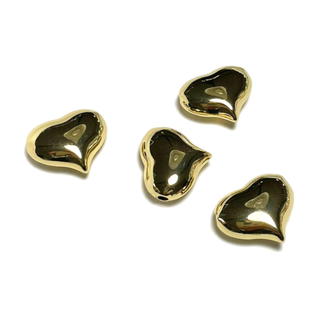 DIJE - SEPARADOR CORAZON 25X21MM GORDITO - BAÑO DE ORO