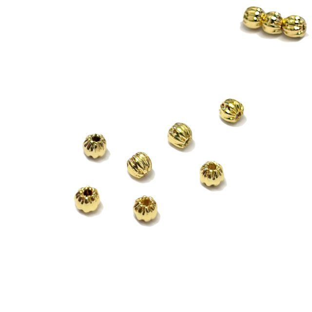 BOLITA RAYADA 3MM - BAÑO DE ORO