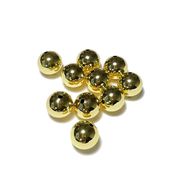 BOLITA 14MM HUECA - BAÑO DE ORO