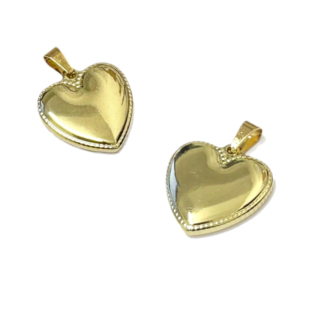 DIJE CORAZON 20X22MM - ACERO BAÑO DE ORO