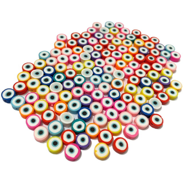 CUENTAS FIMO OJO TURCO 9MM -SURTIDAS