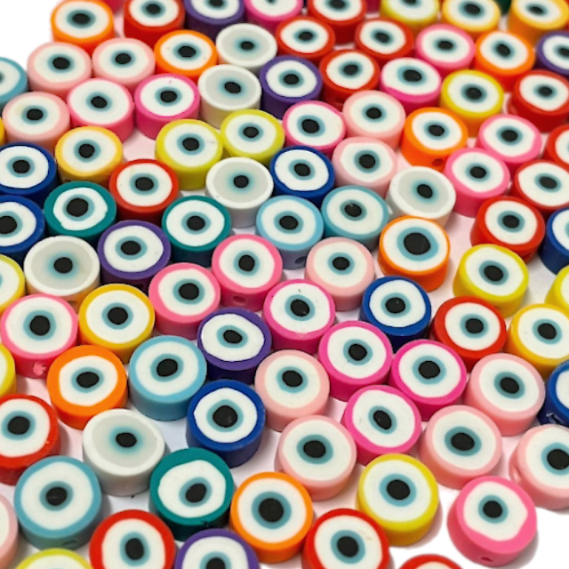 CUENTAS FIMO OJO TURCO 9MM -SURTIDAS