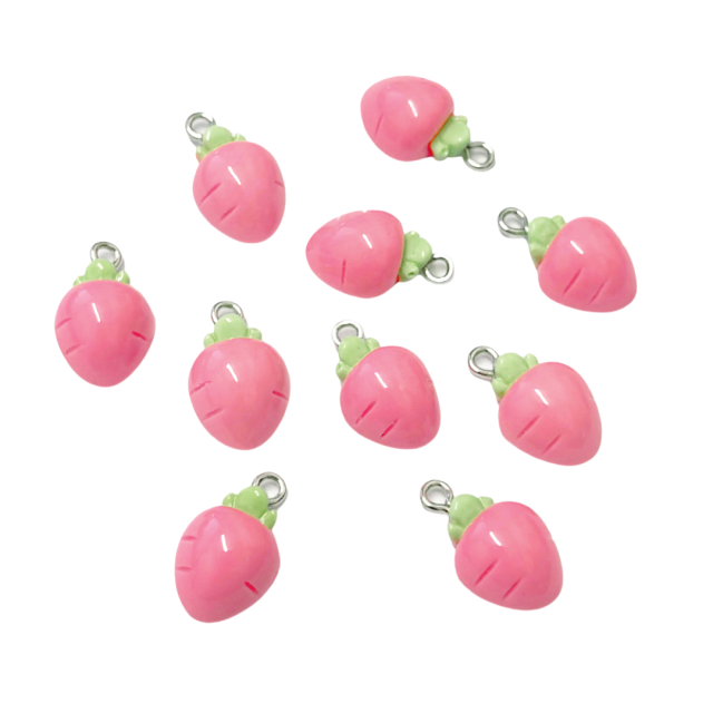 DIJE FRUTA ZANAHORIA ROSA 15X12MM