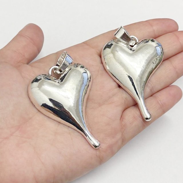 DIJE CORAZON 56X42MM - NIQUEL