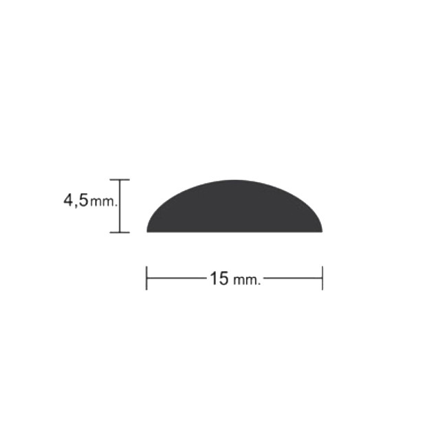 PERFIL LATON MEDIA CAÑA 14.5X4X4000MM 0,37KG