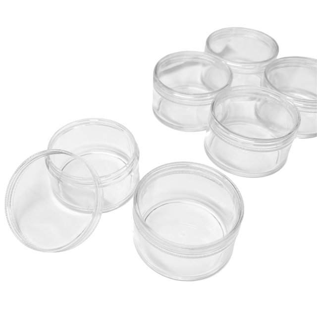 CAJA ORGANIZADORA REDONDA 6X3.5CM (1PAQ = 6UNI) - PARA KIT