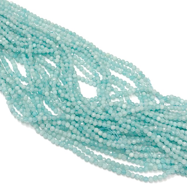 PIEDRAS BOLITAS 3MM FACETADAS - AMAZONITA