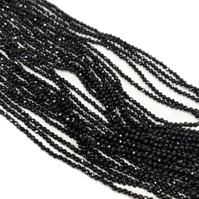 PIEDRAS BOLITAS 3MM FACETADAS - ESPINELA NEGRA