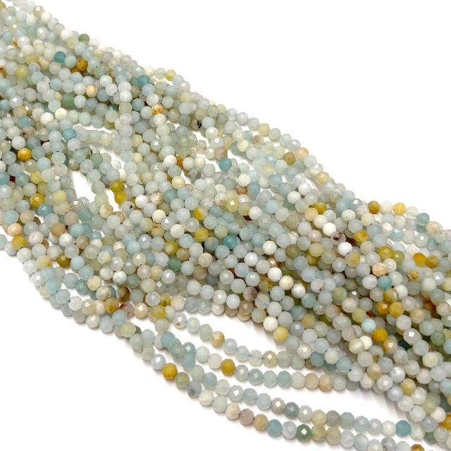 PIEDRAS BOLITAS 3MM FACETADAS - AMAZONITA MIX