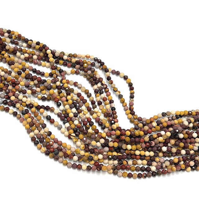 PIEDRAS BOLITAS 3MM FACETADAS - JASPE AUSTRALIANO O MOOKAITE