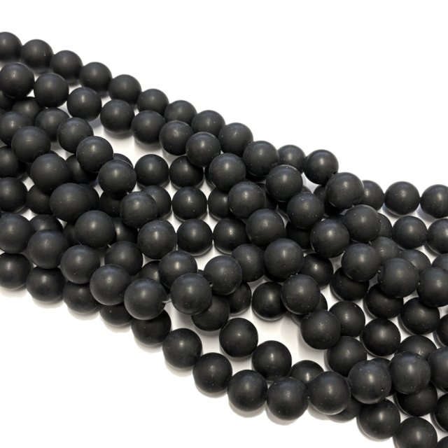 PIEDRAS BOLITAS 12MM - ONIX NEGRO MATE