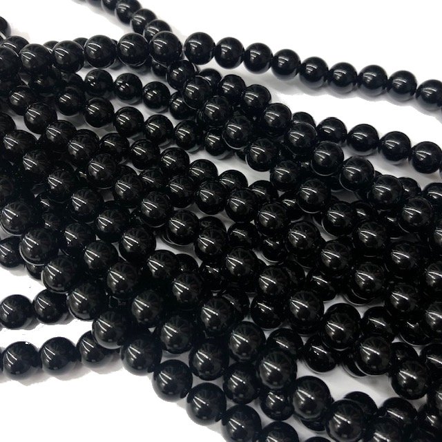 PIEDRAS BOLITAS 12MM - AGATA NEGRA