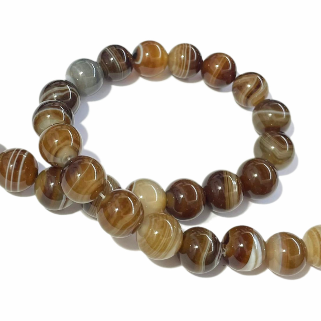 PIEDRAS BOLITAS 14MM - AGATA MARRON CLARO