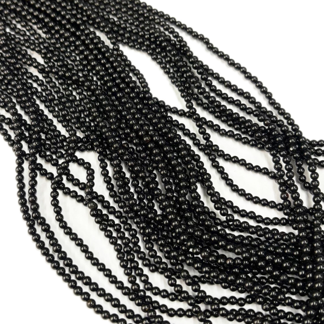PIEDRAS BOLITAS 3MM - TURMALINA NEGRA