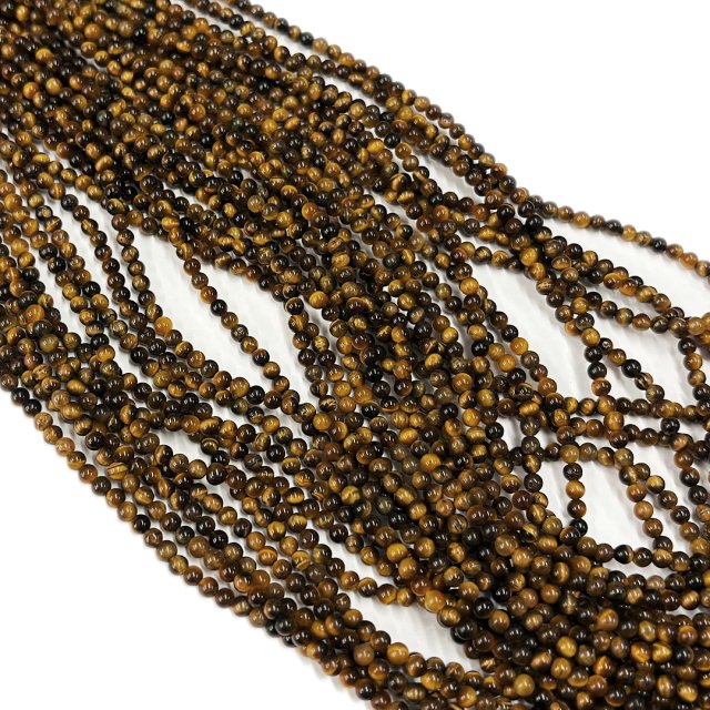 PIEDRAS BOLITAS 3MM - OJO DE TIGRE