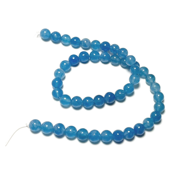 PIEDRAS BOLITAS 8MM - AGATA AZUL (TEÑIDA)