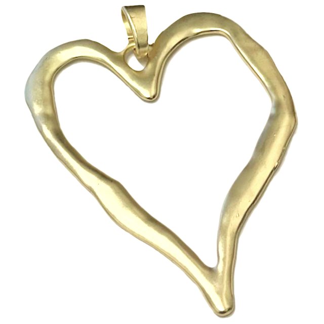 DIJE CORAZON XL 88X70MM - DORADO MATE