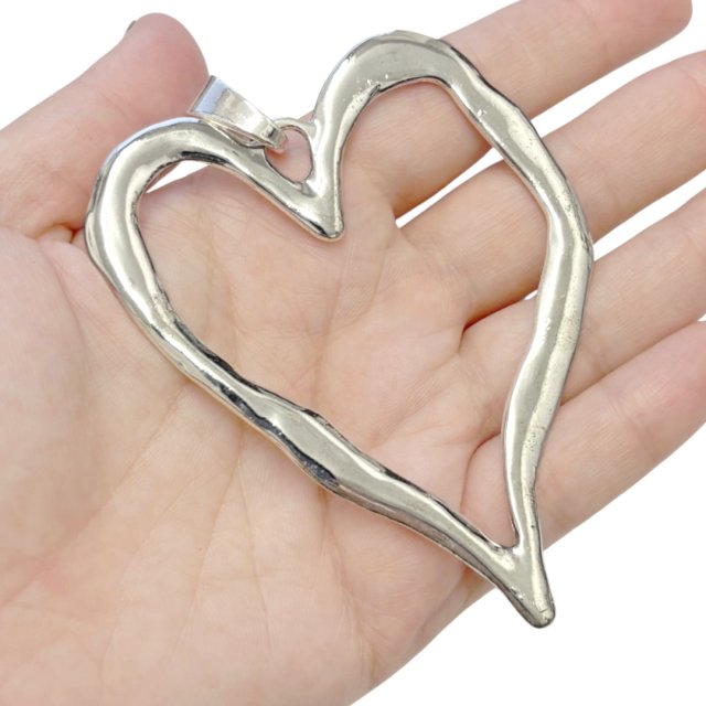 DIJE CORAZON XL 88X70MM - NIQUEL