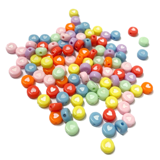 CUENTAS CORAZONES 7X4MM - SURTIDAS