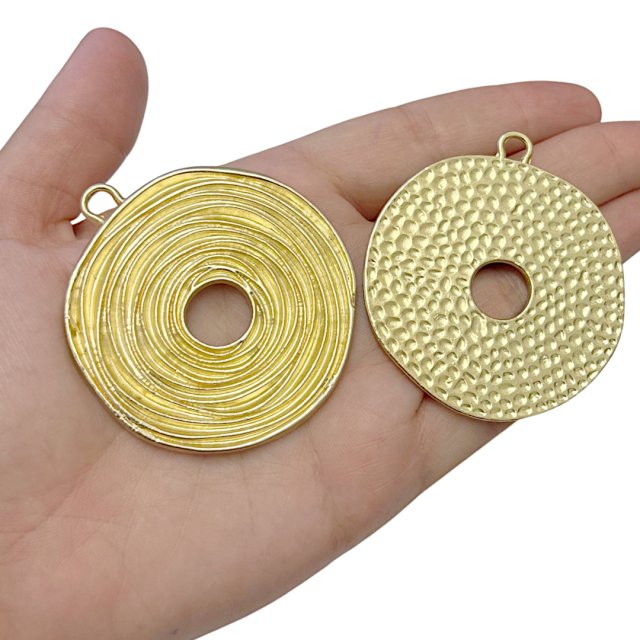 DIJE MEDALLA CIRCULO XL 51X53MM - DORADO MATE