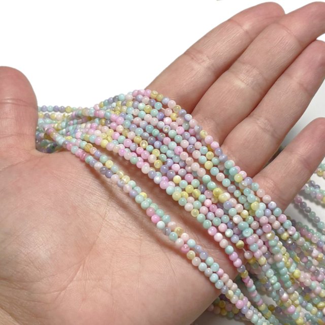 T-BOLITAS NACAR 3MM -MIX COLORES (TEÑIDA)