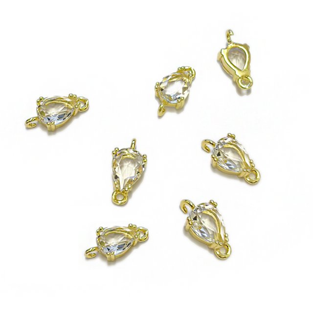 DIJE LAGRIMA CRISTAL 8X7MM - CRISTAL (ENGARCE DOBLE)