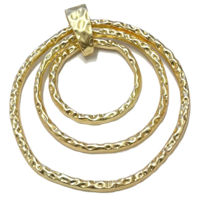 DIJE MEDALLA CIRCULO ARANDELAS XL 70MM - DORADO MATE