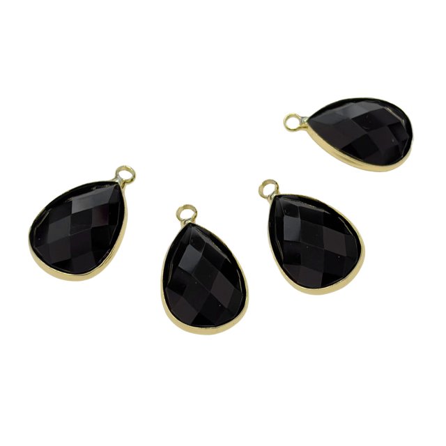 DIJE LAGRIMA CRISTAL 18X13MM - NEGRO