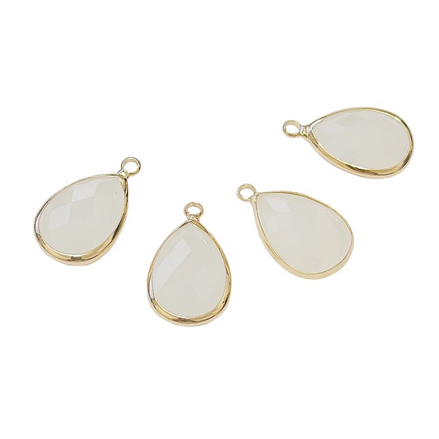 DIJE LAGRIMA CRISTAL 18X13MM - BLANCO