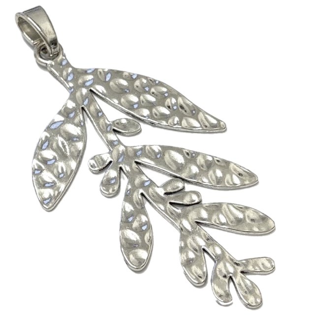 DIJE HOJA XL 95X55MM - NIQUEL