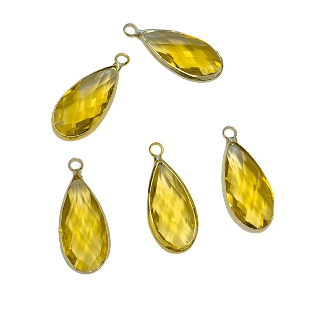 DIJE LAGRIMA CRISTAL 20X11MM - AMARILLO