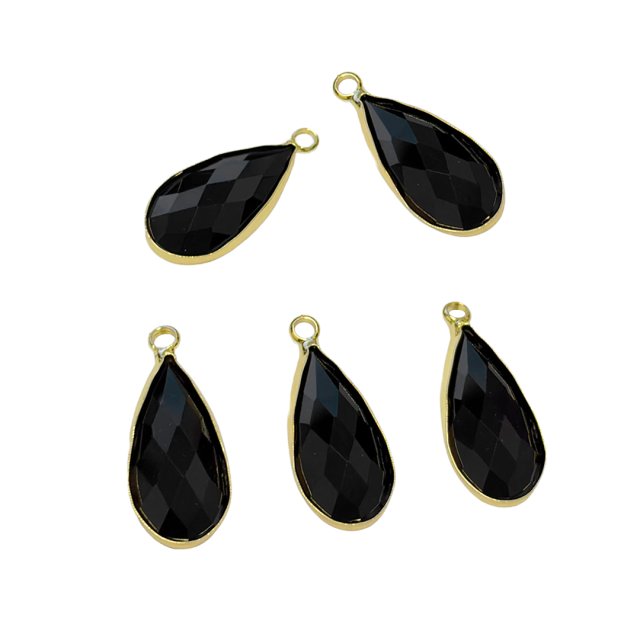 DIJE LAGRIMA CRISTAL 20X11MM - NEGRO
