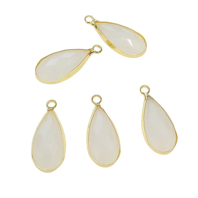 DIJE LAGRIMA CRISTAL 20X11MM - BLANCO