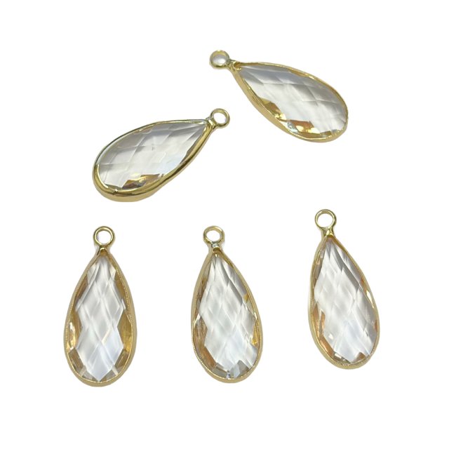 DIJE LAGRIMA CRISTAL 20X11MM - CRISTAL