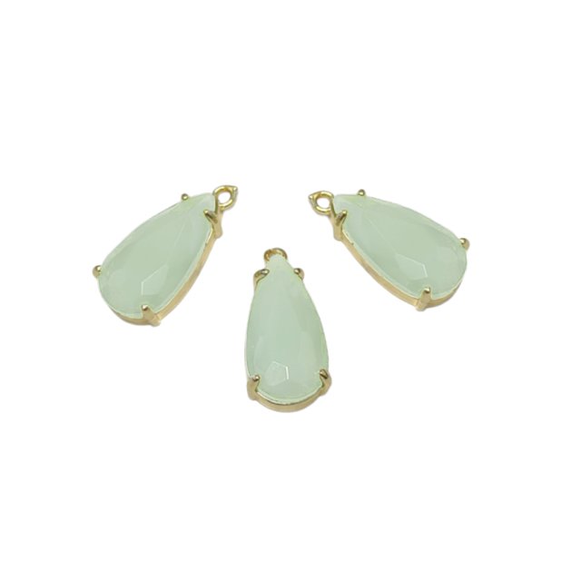 DIJE LAGRIMA CRISTAL 21X11MM - VERDE AGUA