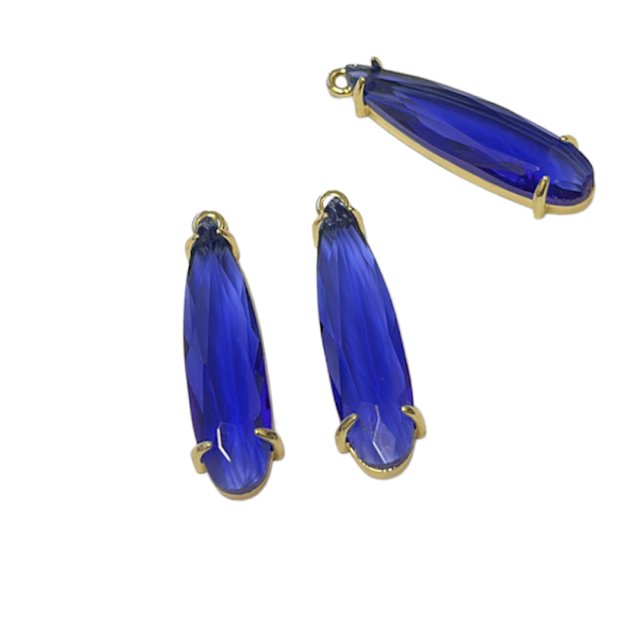 DIJE LAGRIMA CRISTAL 30X8MM - AZUL