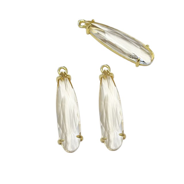 DIJE LAGRIMA CRISTAL 30X8MM - CRISTAL