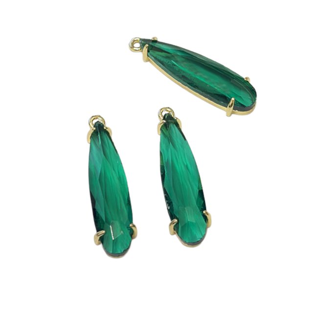 DIJE LAGRIMA CRISTAL 30X8MM - VERDE